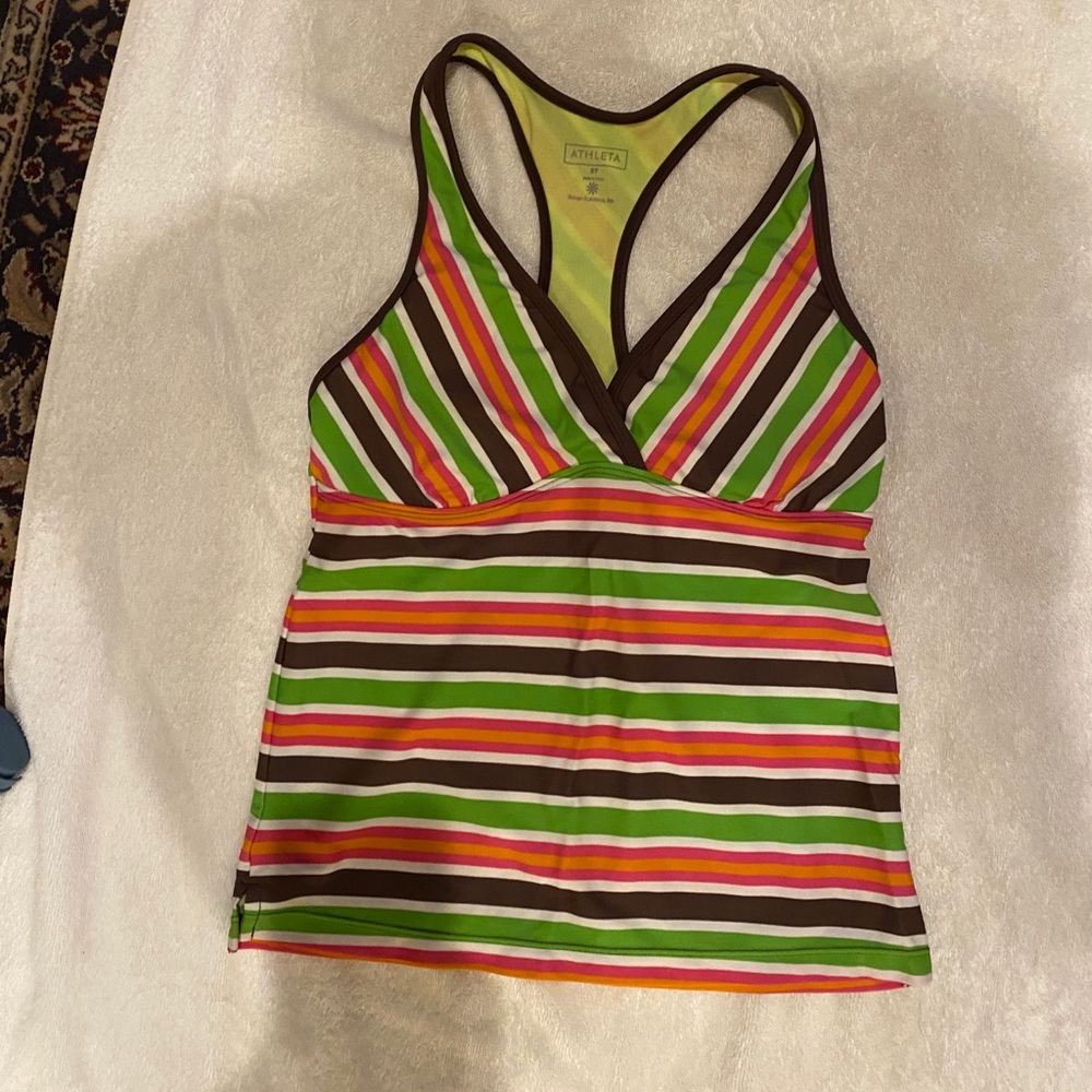 Athleta striped tankini top